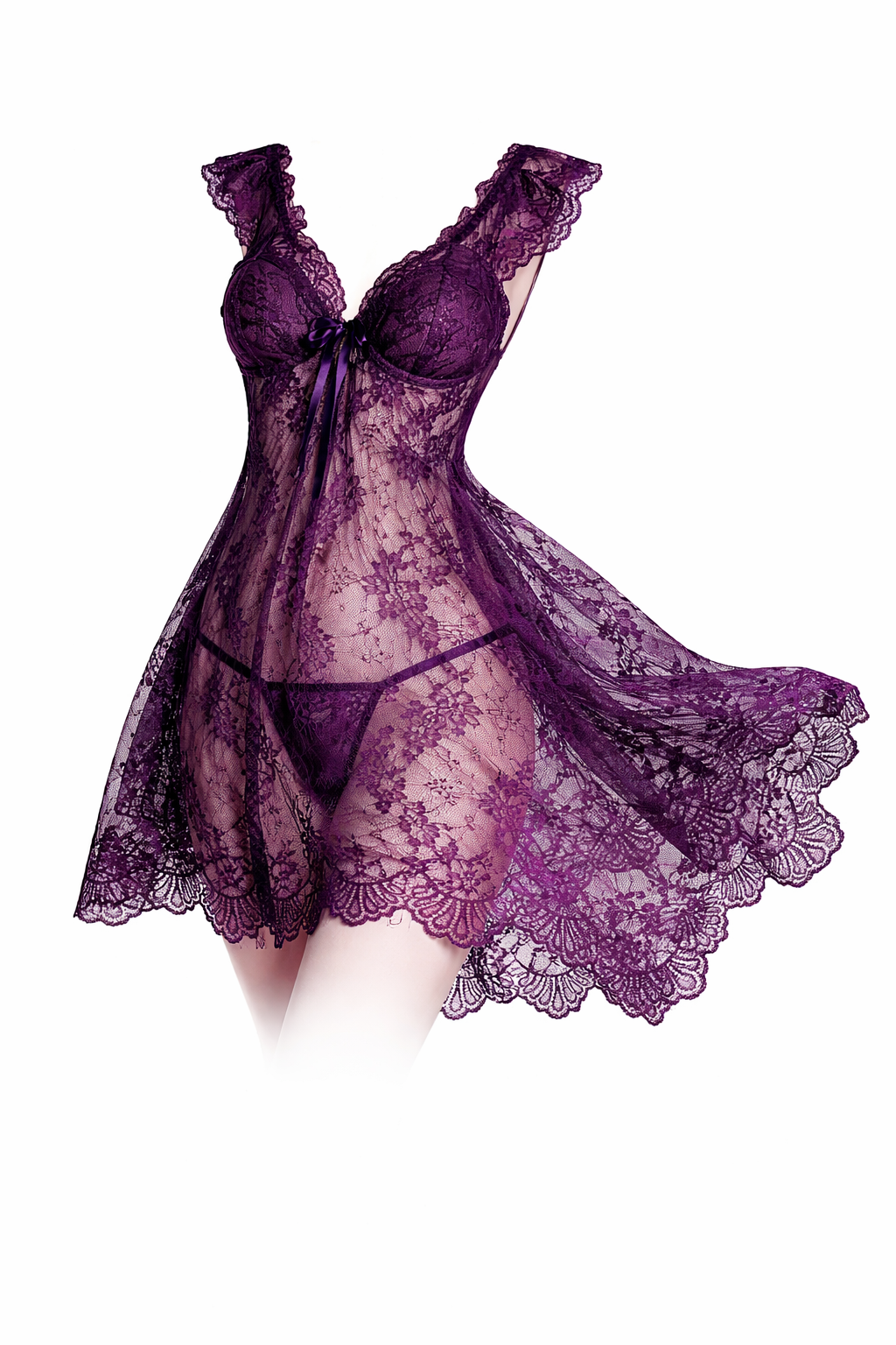 Nuisette en dentelle avec string