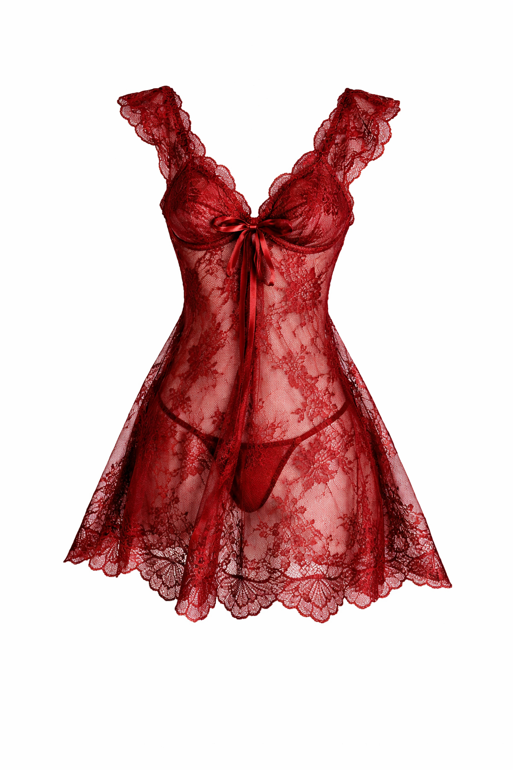 Nuisette en dentelle avec string